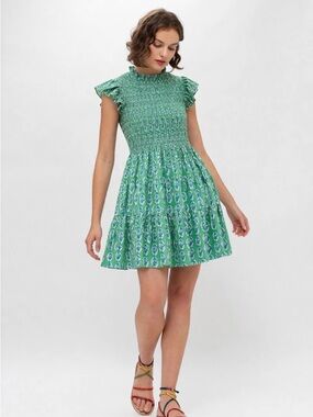 Oliphant dress smocked flirty short dress